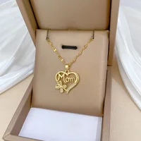 Fashion Heart Butterfly Mom Zircon Pendant Necklaces for Women Stainless Steel Jewelry Accessories Mother's Day Gifts for Lover - Image 4