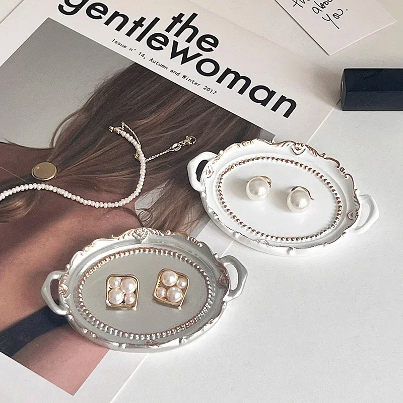Decorative Jewelry Plate Nordic Necklace Earrings Storage Tray Photo Props Jewelry Display Tray Room Aesthetic Decor Accessories jewelry display tray