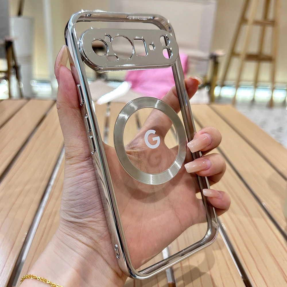 Transparent Electroplating Magnetic Wireless Charging Protective Case