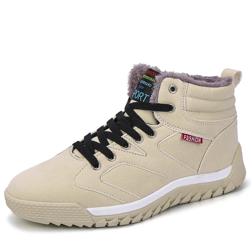 

New Men Boots Winter Super Warm Ankle Boots Men's Winter Shoes Plush Lace-Up Non-Slip Snow Boots Outdoor Men Sneakers Plus Size