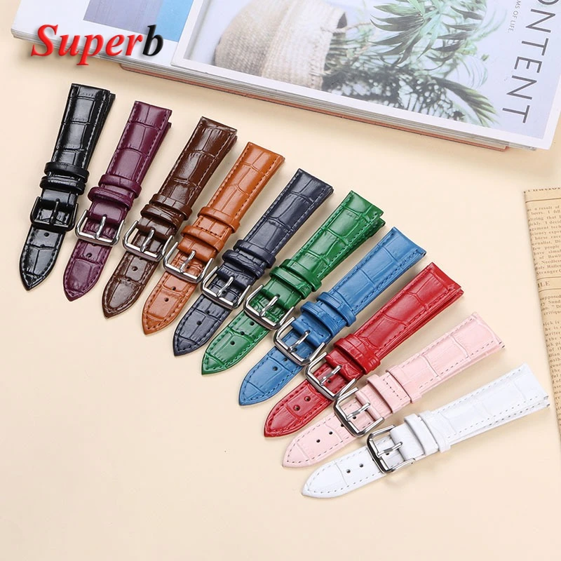 Luxurious Calfskin Leather Watch Strap with Slub Texture – Universal Watchband Accessory