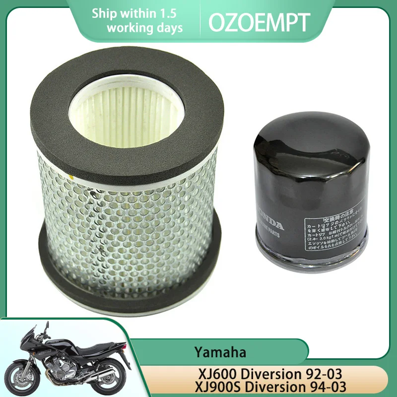 

OZOEMPT Motorcycle Air & Oil Filter Set Apply to Yamaha XJ600 Diversion 92-03 XJ900S Diversion 94-03