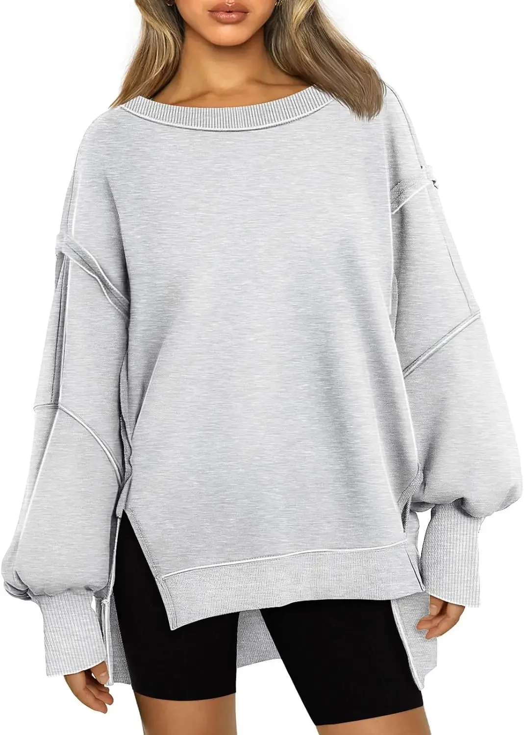 Womens Oversized Crewneck Sweatshirts Hoodies Fall Outfits Fashion Teen Girls Y2k Winter Clothes Streetwear Women