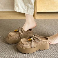 Women's Loafers, 2025 New Style Platform Heightening Front-covered Slippers, Retro Women's Casual Half-slippers - Image 3
