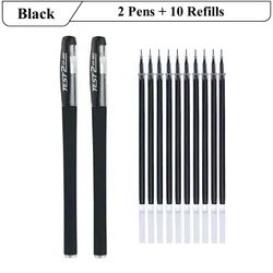 Premium Gel Pen Set with Refills - Fine Point, Smooth Writing Stationery Supplies (Black)
