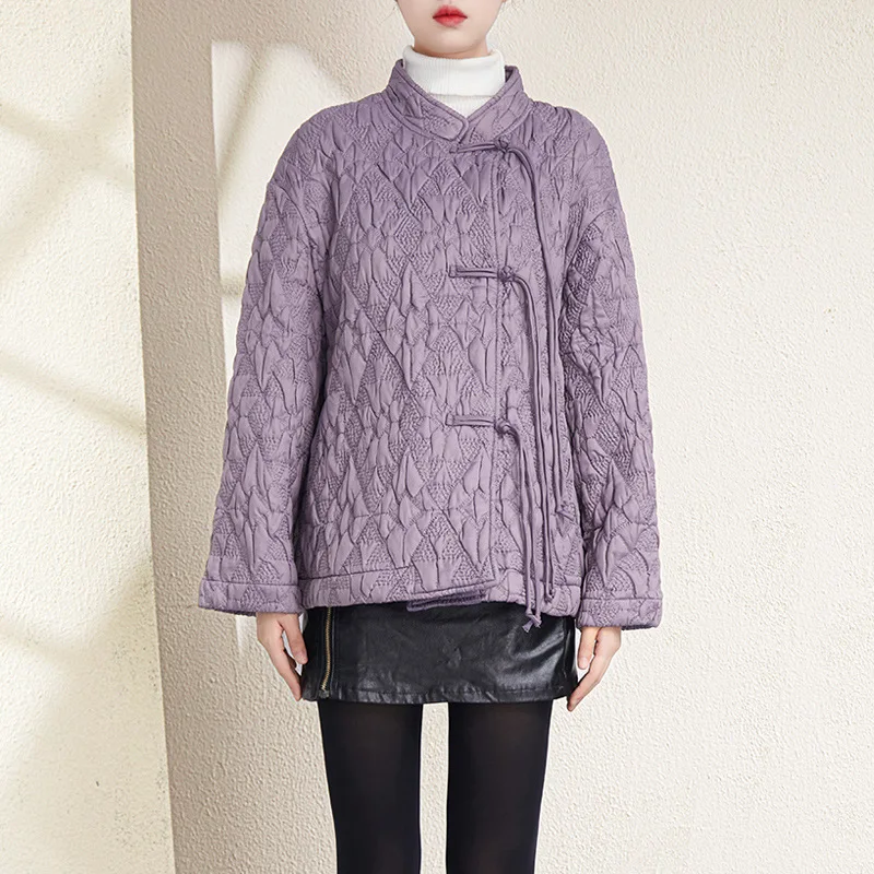 

Jackets For Women 2022 New Stand Collar Long Sleeved Loose Stretch Miyake Pleated Loose Casual Thick Warm Outerwear Female