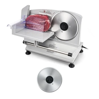 SucceBuy 6.7-8.7inch Meat Slicer Electric Deli Slicer Machine with two SUS420 Blades Food-Slicer for Meat Ham Baguett, Steak 1
