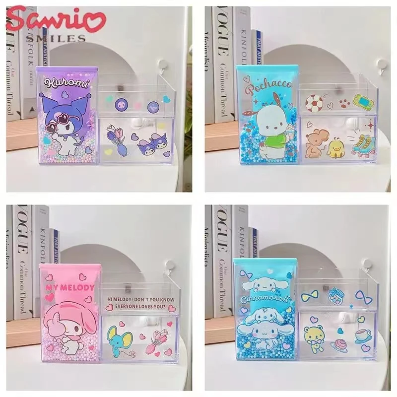 

Sanrio's New Anime My Melody Kuromi Student Pen Holder Stationery Storage Box Cartoon Drawer-Type Stationery Box Large Capacity