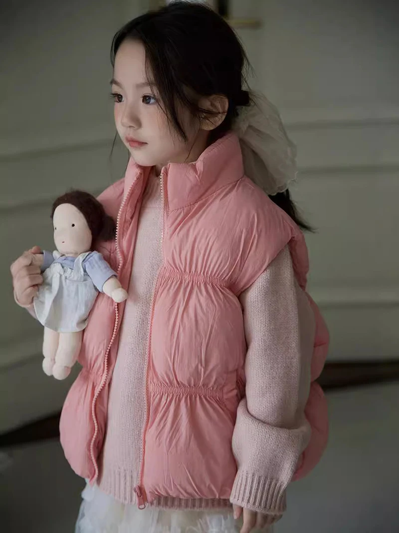 Kids Warm Turtleneck Vest for Autumn Winter