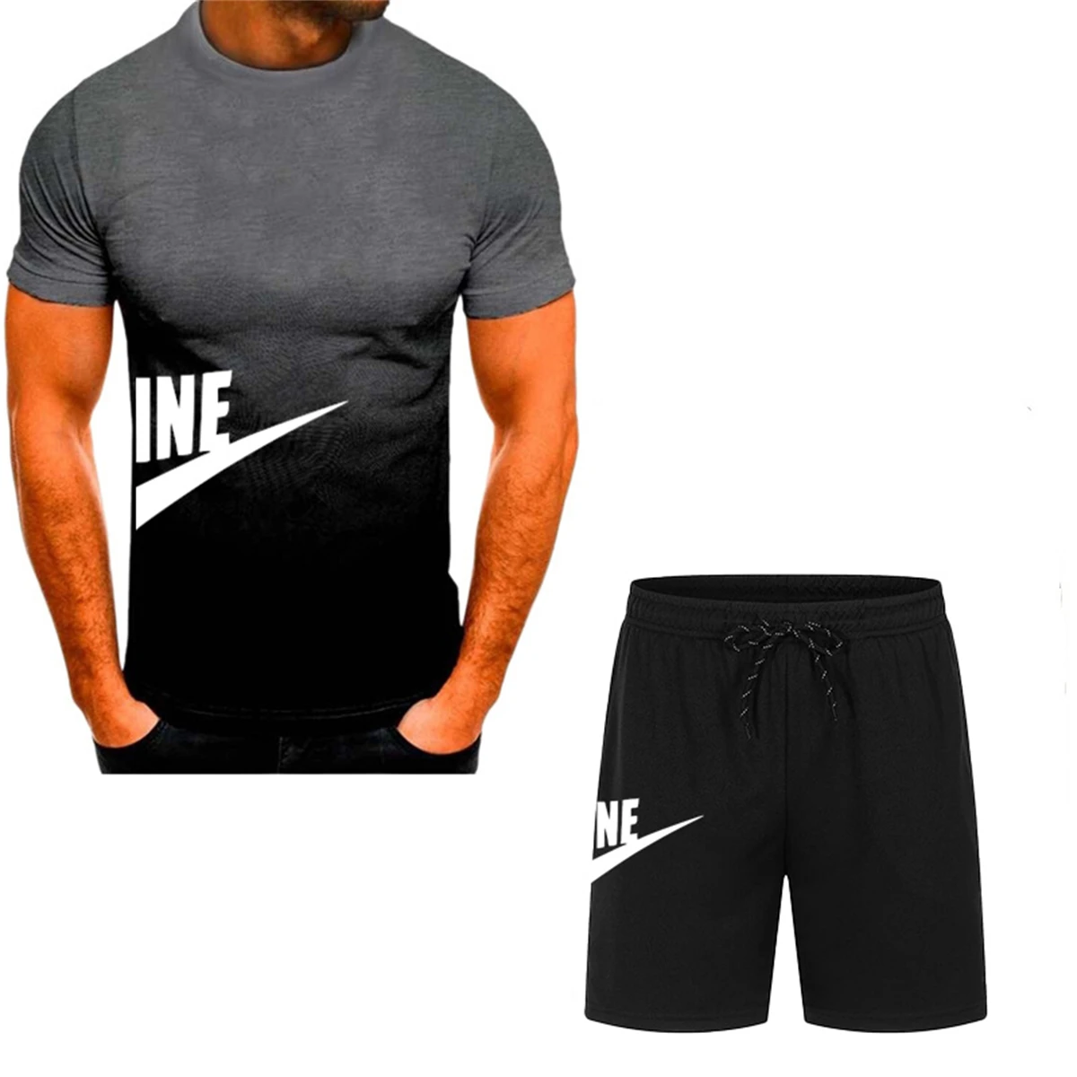 2024 Fashion Men's Tracksuit Short Sleeve T-shirt and Tracksuit shorts Summer Casual Jogger Suit Men's two-piece suit