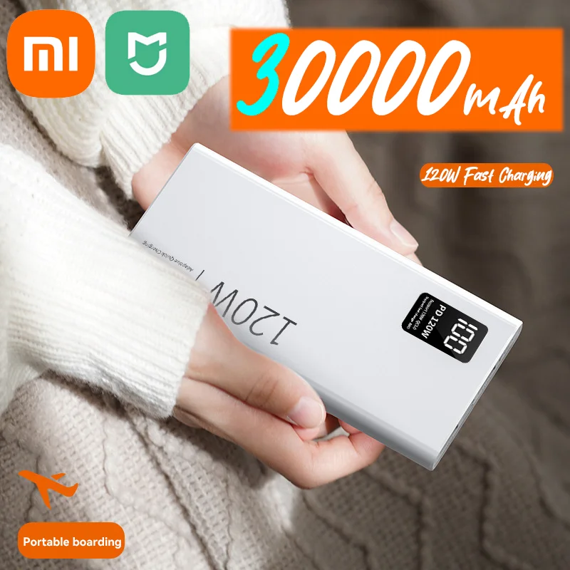 

Xiaomi Mijia 120W High Capacity Power Bank 30000mAh Fast Charging Powerbank Portable Battery Charger For iPhone Samsung Huawei