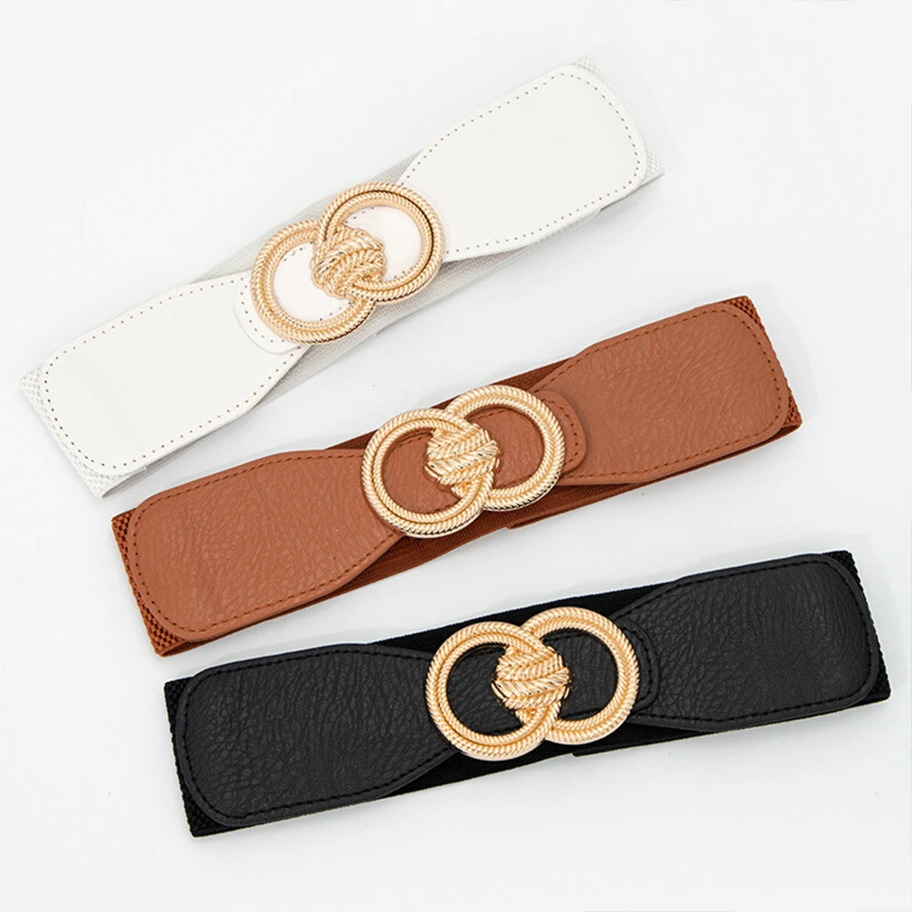 

Fashion Buckle Thin Belt Women's Decorative Waist Cover Women's Skirt Belt Round Buckle Decorative Coat Waist Cover SCB0295