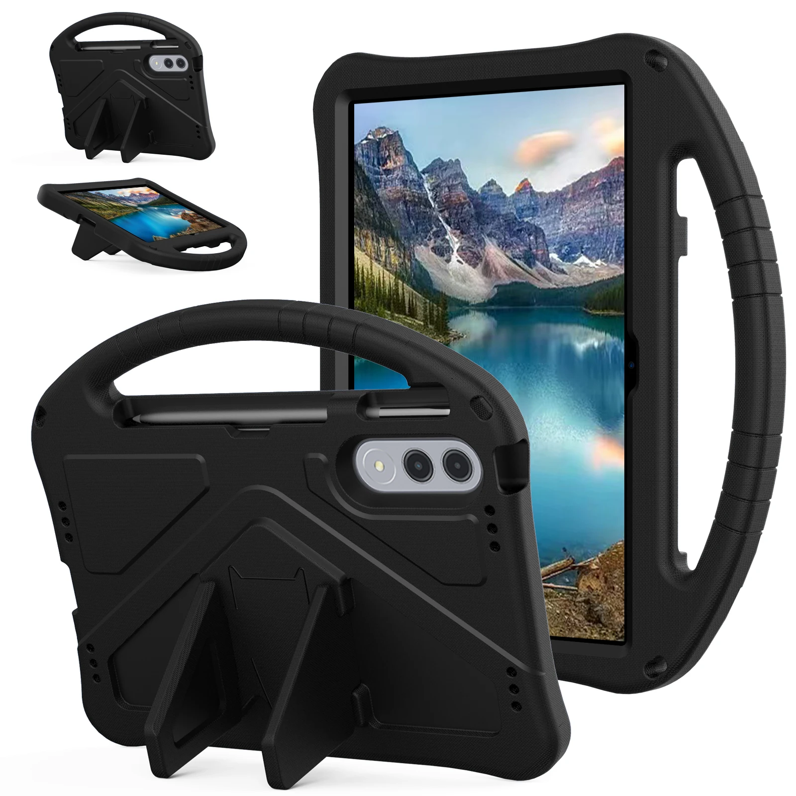 Kids Cartoon EVA Tablet Case with Anti-Slip Grip and Built-in Kickstand