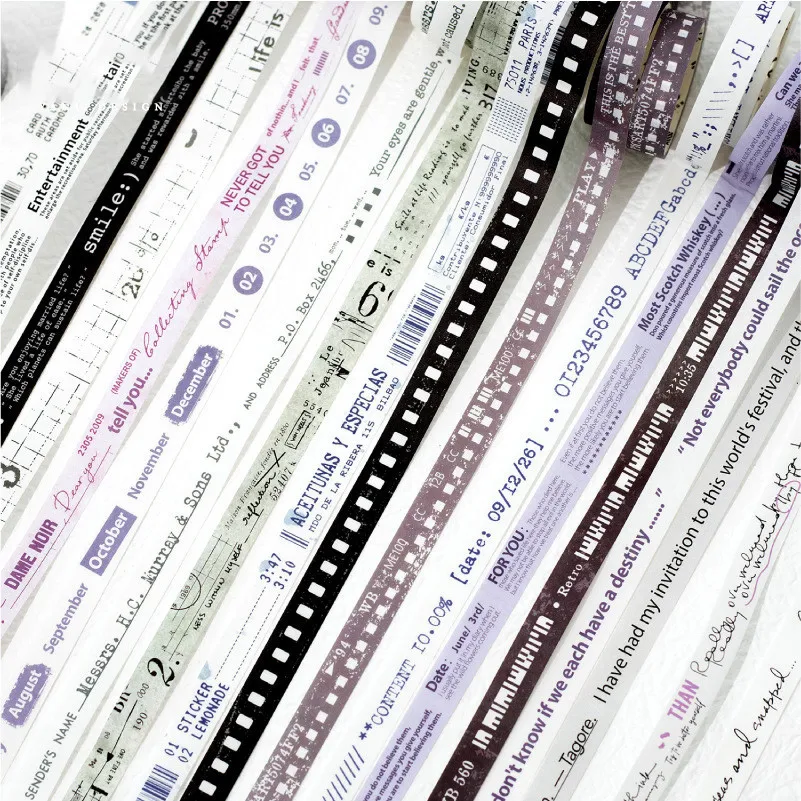 Journamm 3Rolls/pack 10mm*2m Washi Paper Tapes Decor Junk Journal DIY Scrapbooking School Supplies Collage Stationery Tapes
