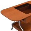 Modern Extended Coffee Table with Wheels, Folding Coffee Table with 1 Drawer and 2-Tier Storage, Metal Frame Coffee Table 6