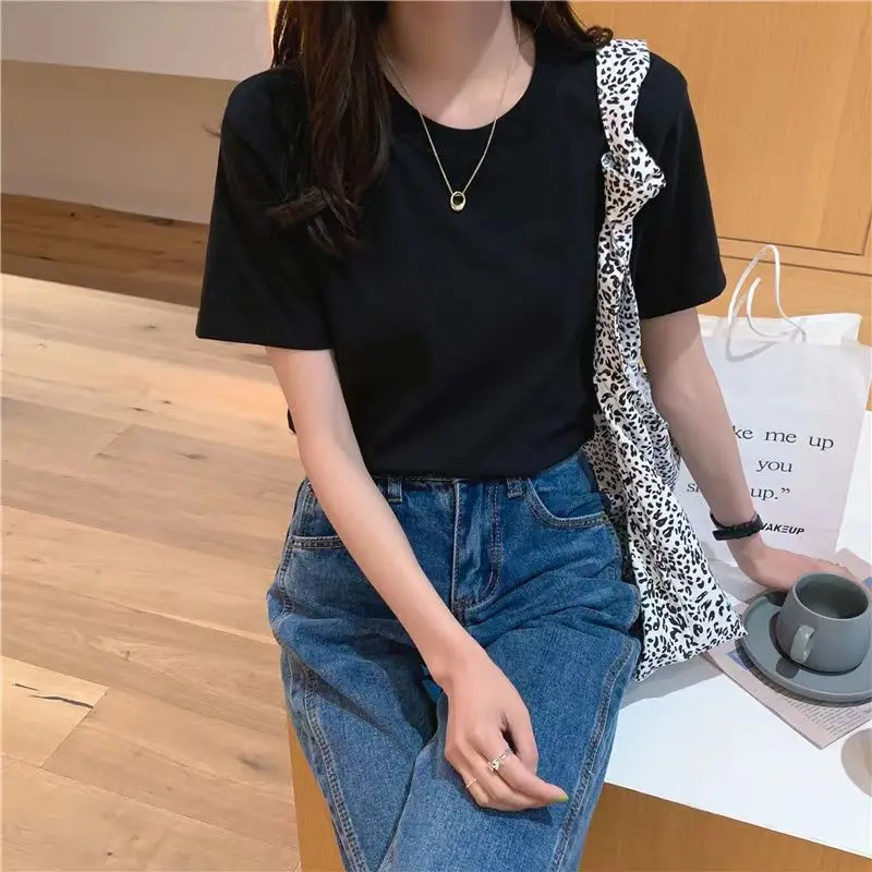 Solid Women Short Sleeve T Shirt 5