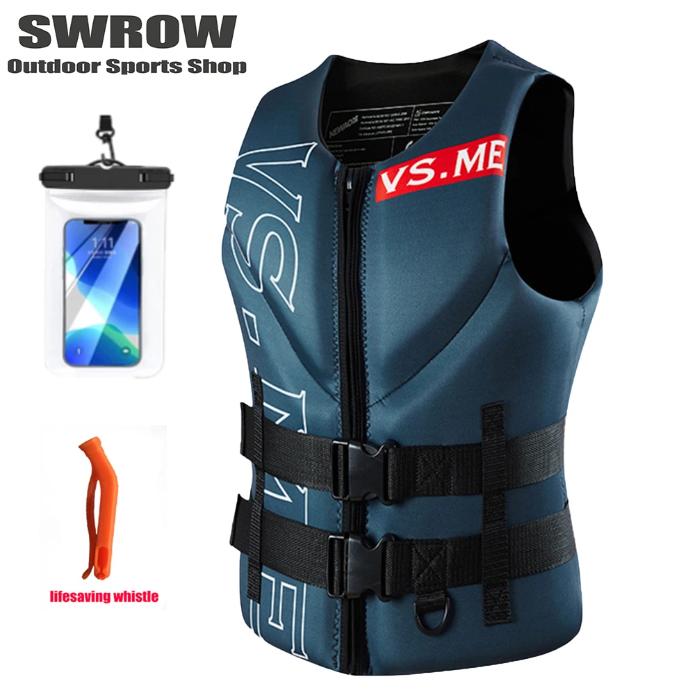 

New Adult Life Jacket Neoprene Swimming Buoyancy Vest Kayak Surfing Motorboat Anti-collision Vest Water Sports Safety Lifejacket