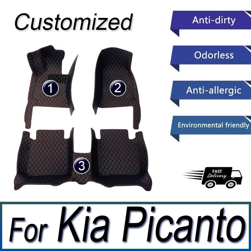

Car Mats Floor For Kia Picanto Morning Grand Eko Taxi JA 2017~2022 Waterproof Leather Mat Car Mats Tapis Voiture Car Accessories