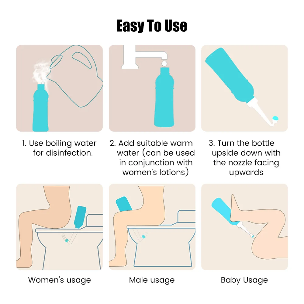 Portable Bidet Spray Handheld Travel Bidet for Pregnant Women Baby Cleansing Water Washer Bottle Baby Showers Mom 500ml Bottle 6