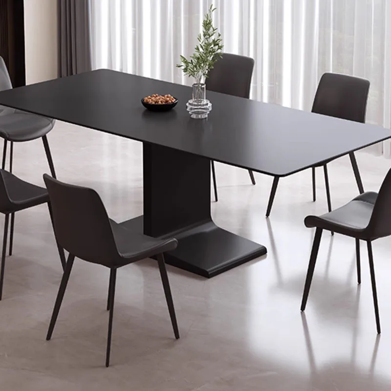

Black Rectangle Dining Table Square Design Kitchen Living Room Coffee Tables Free Shipping Waterproof Mesas De Comedor Furniture