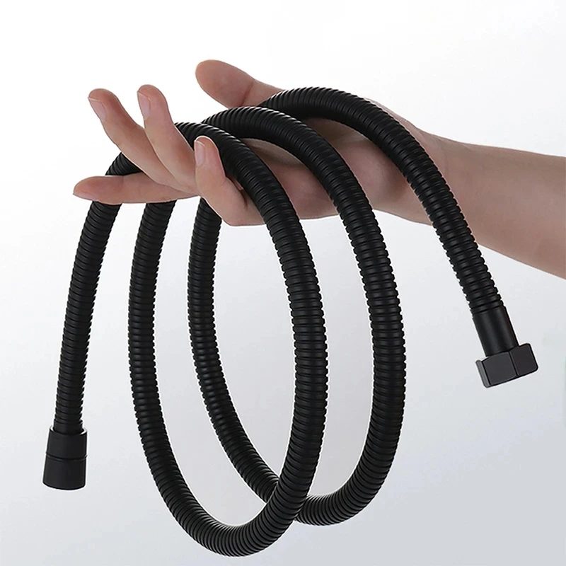 1.5/2.0M Double Lock Matt Balck SUS 304 Black Pipe Fittings Explosion Proof shower hose Bathroom Flexible
