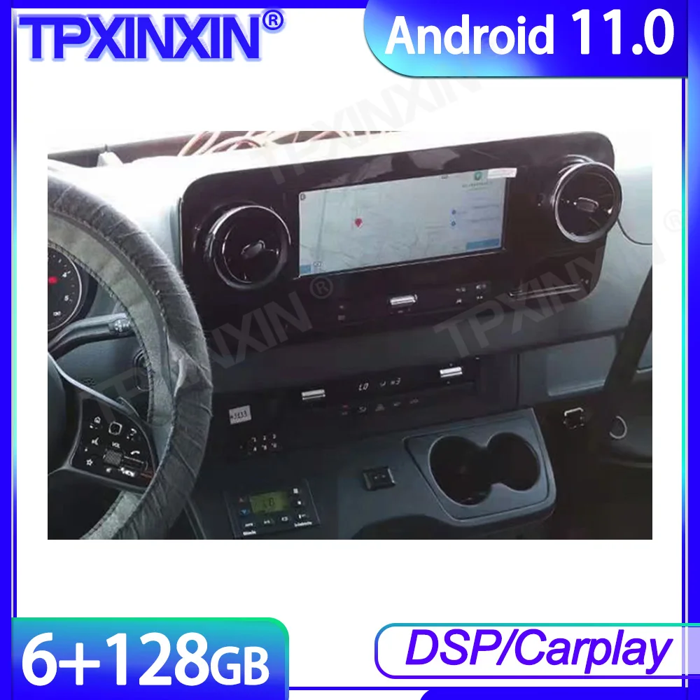 

Автомобильный стерео-проигрыватель на Android 11 с Bluetooth для Benz Sprinter 2016-2020, автомобильный радиомагнитофон, экран Tesla, мультимедийный проигрыватель, навигация, 2 DIN