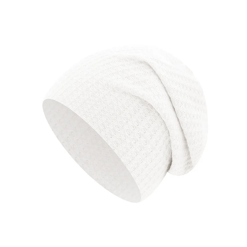 Spring Knitted Waffle Baby Beanie - Double Layer Solid Color Newborn Hat