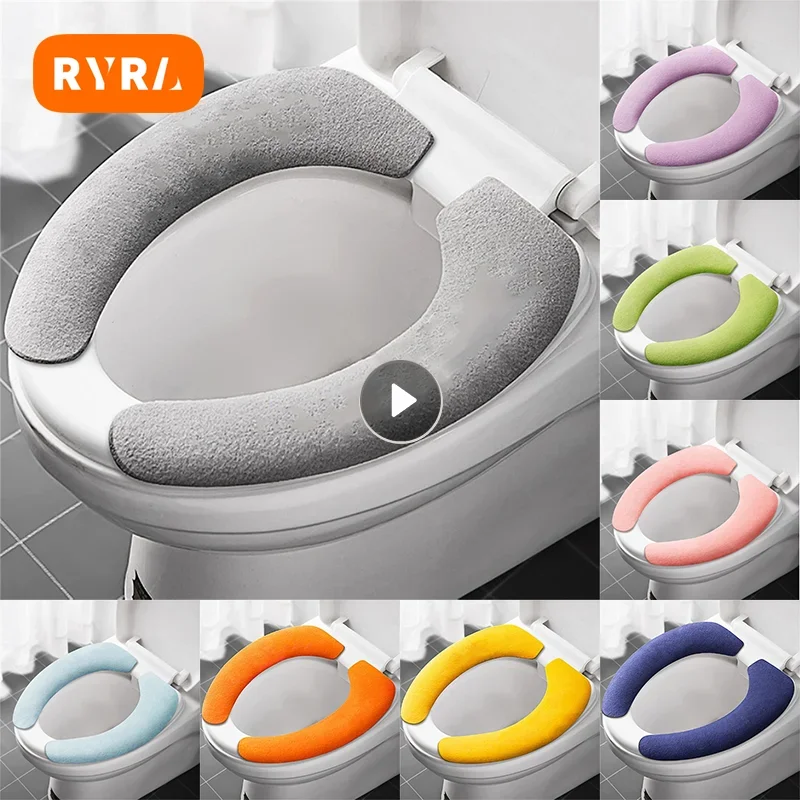 Coprisedile Universale Per Wc Soft Wc Paste Toilet Sticky Seat Pad Lavabile Scaldavivande Coprisedile Cuscino Cuscino Tinta Unita