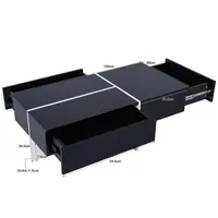 Table basse brillante avec lumières LED contrôlées par application – Design bloc noir et blanc, 100 × 50 × 34,5 cm, table centrale lumineuse intelligente 2