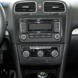 For VW Golf 6 GTI MK6 Carbon Fiber Texture Stickers Accessories Console Gear Shift Panel Door Handle Cover Air Outlet Vent Trim