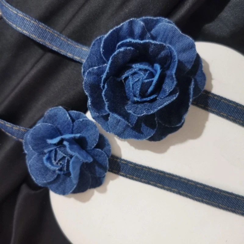 

Wide Flower Chokers Necklace Vintage Flower Necklace Neck Chain Jewelry