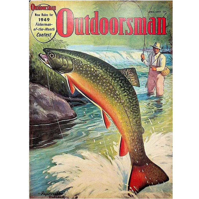 Vintage Outdoorsman Magazine April 1949 Hunting Fishing Sporting Sign  Rustic Decor Vintage Fishing Signs Home Fish Man Cave Tin - Plaques & Signs  - AliExpress