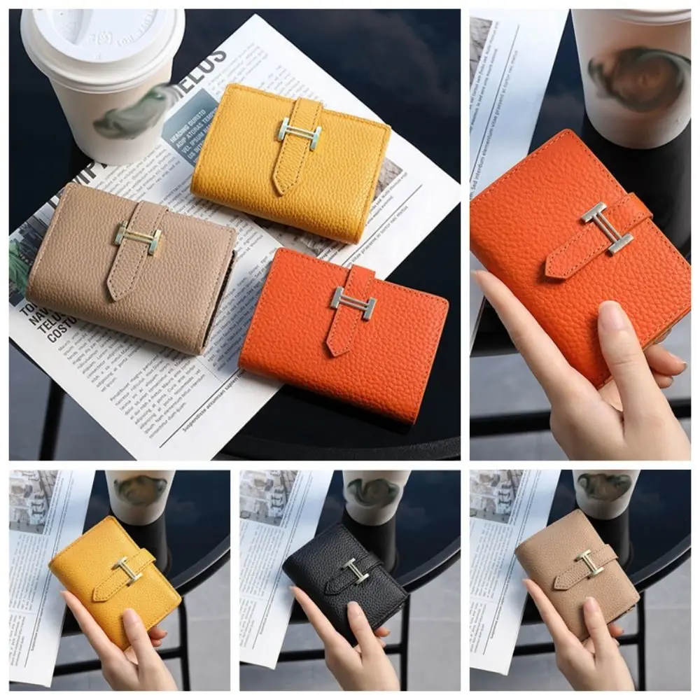 

Korean Style Lichee Pattern Card Bag Multi-card Slot Card Pocket PU Leather Card Bag Clutch Bag Coin Purse Card Holder Women