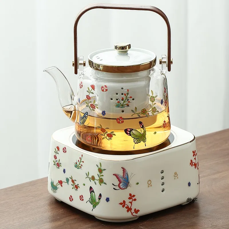 Electric Pottery Stove Tea Cooker Water Boiler High borosilicate Glass 820ml Kettle Ceramic Filter Steam extraction