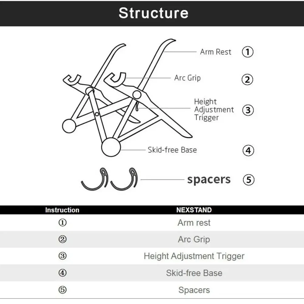 NEXSTAND K2 노트북 스탠드 접이식 휴대용 높이 조절 가능 통풍 브래킷 노트북 홀더 노트북 액세서리