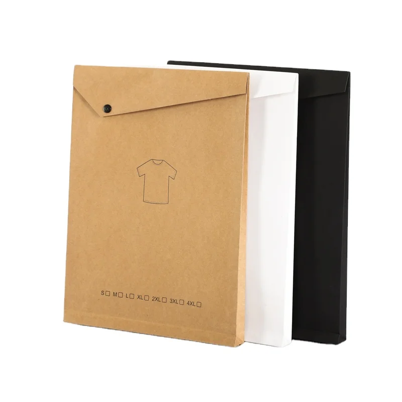 

Customized product、A4 A5 Brown Black White Cheap Kraft Delivery Paper Custom Envelope Card Holder Clothing Packaging Golden