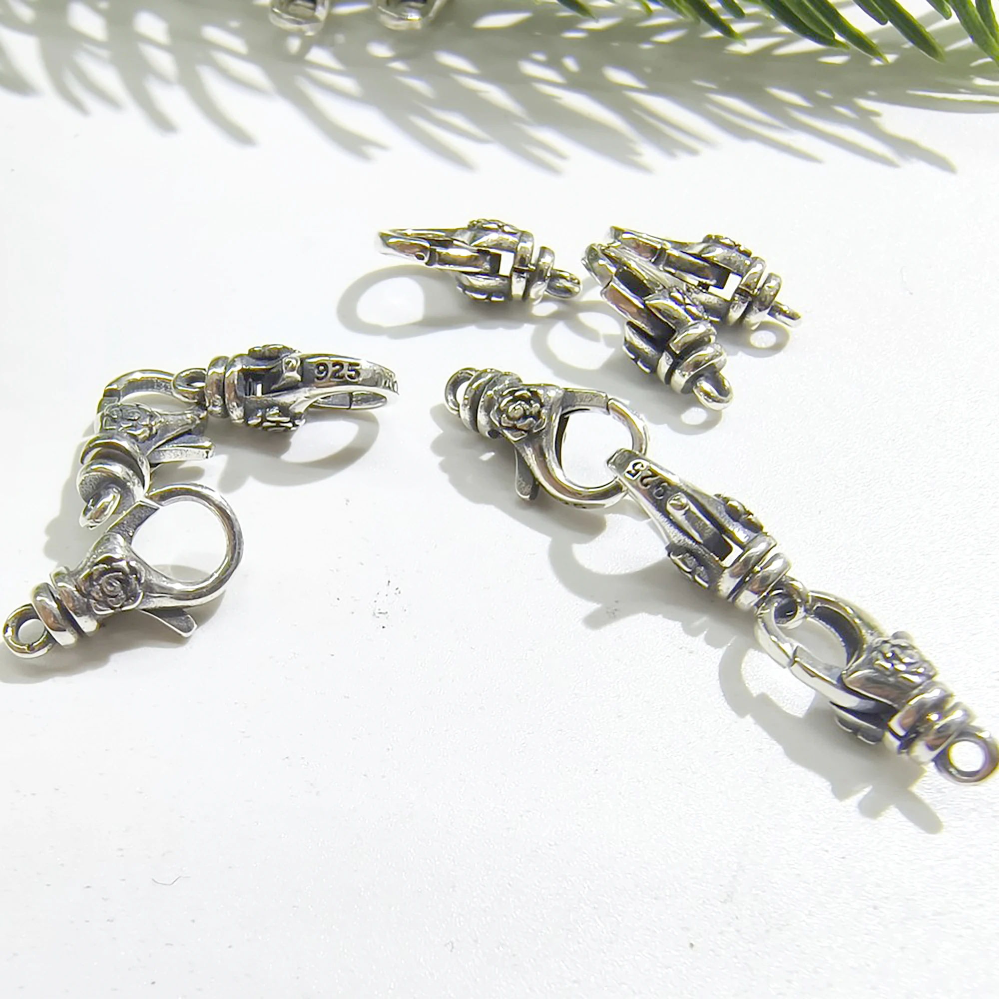 stylish Korea 15mm Small Sterling silver 925 rose flower decor