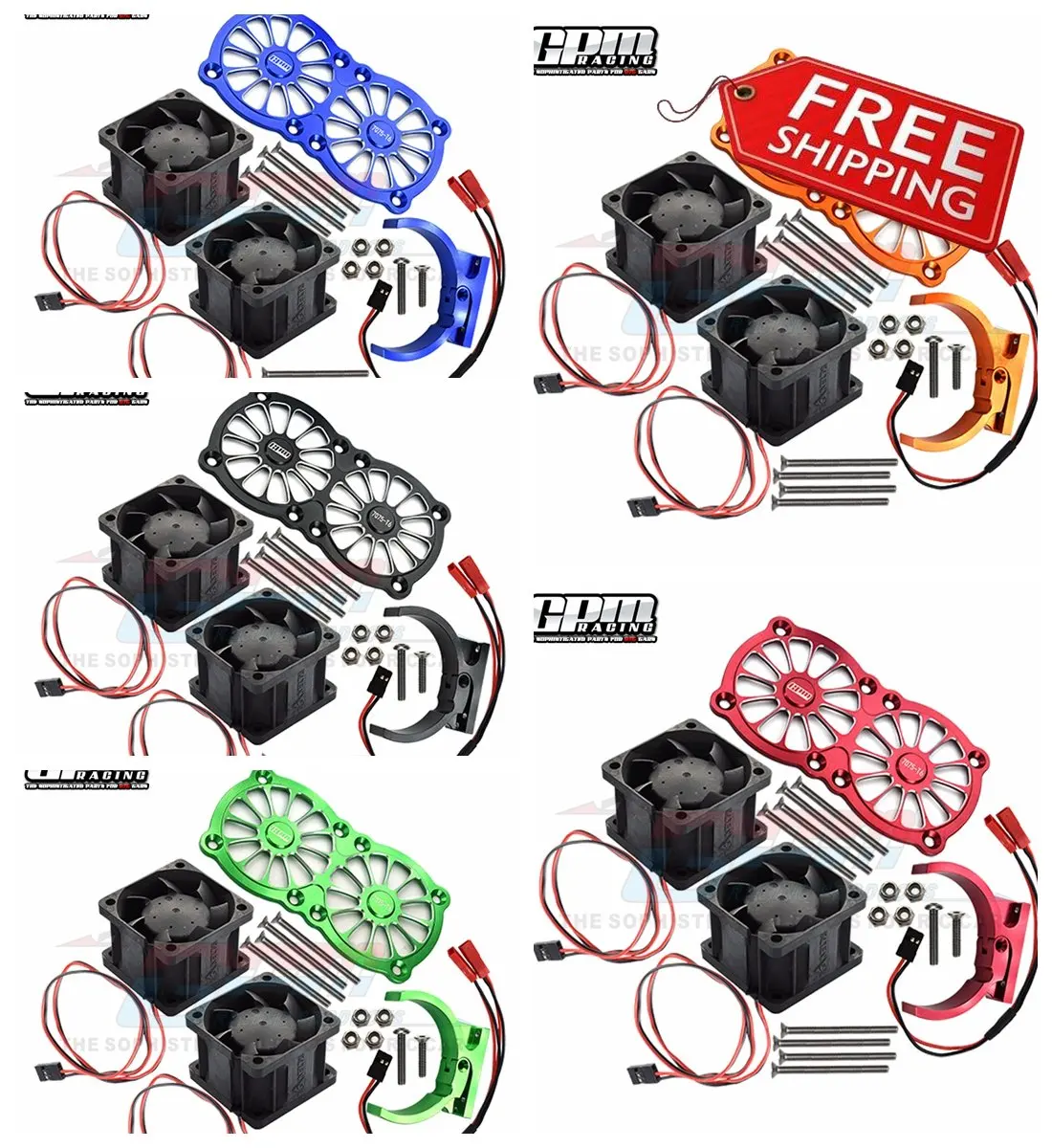 GPM 7075-T6 double high-speed cooling fan + adjustable bracket