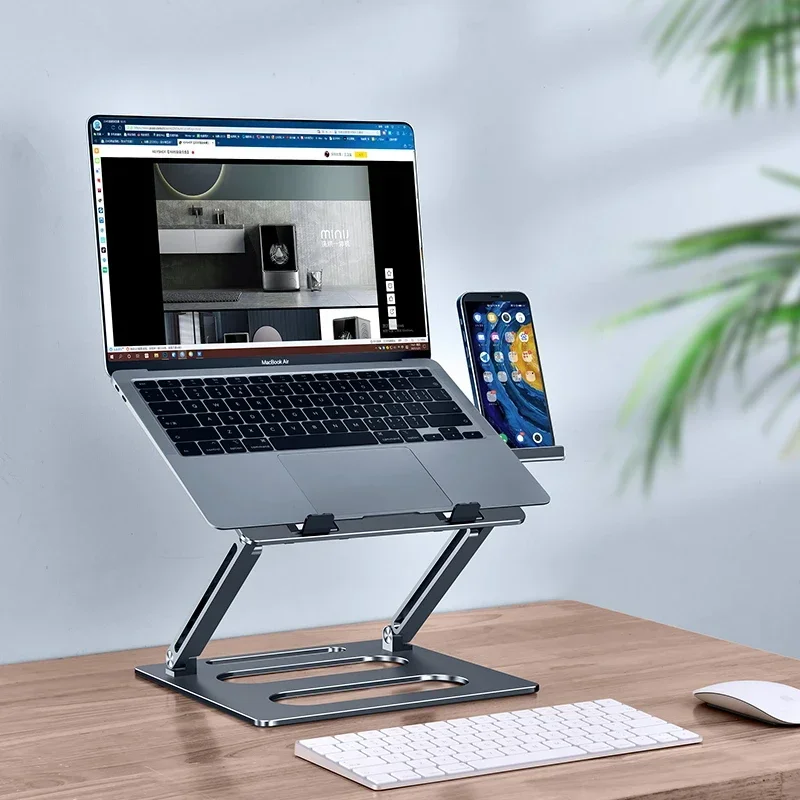조절 가능한 노트북 스탠드 베이스 지지대 노트북 스탠드, 맥북 태블릿 컴퓨터, iPad 냉각 패드 브래킷 테이블, 전화 거치대 포함