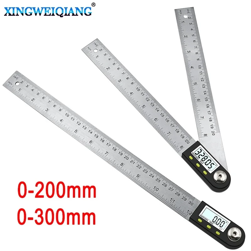 Electronic Protractor 2 IN1 200mm/300mm Digital Angle Ruler Inclinometer Angle Finder Digital Angle Gauge 0-360 Degree 6