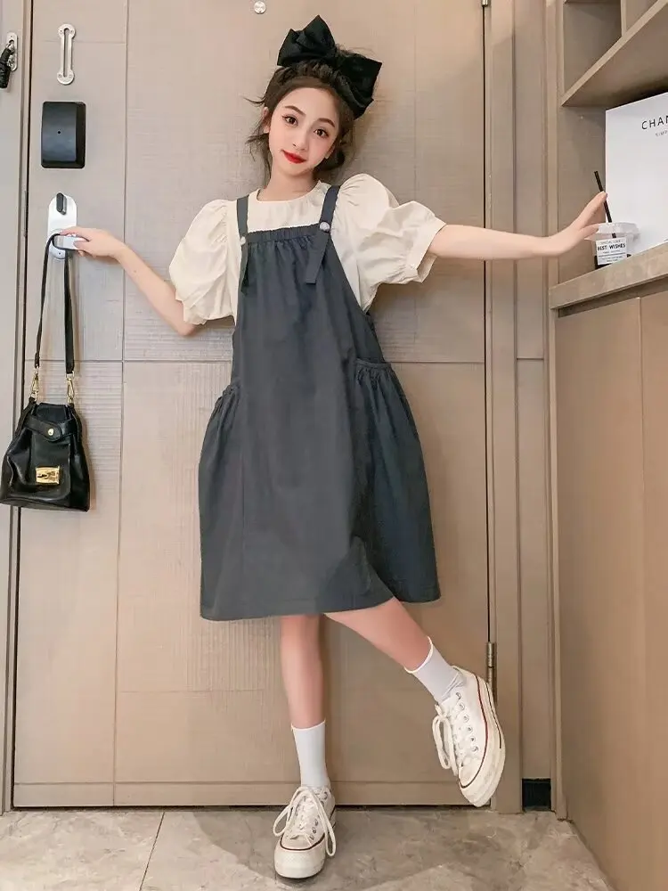 

Original Children's Dress Summer Thin Suspender Skirt Suit Fashionable Summer Style Two-piece Trendy Children's Skirt Set