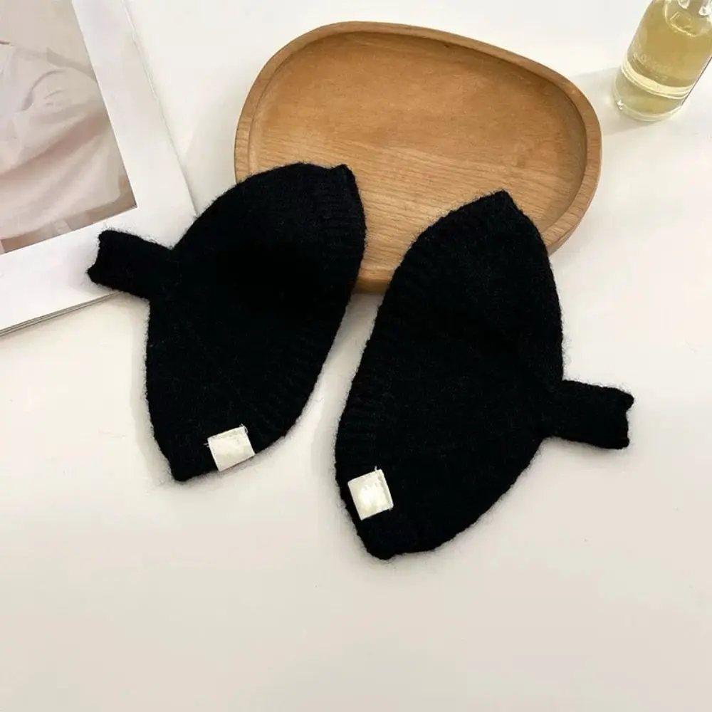 New Solid Color Half Finger Knitted Gloves Warm Thicken Half Gloves Fingerless Gloves Winter Autumn