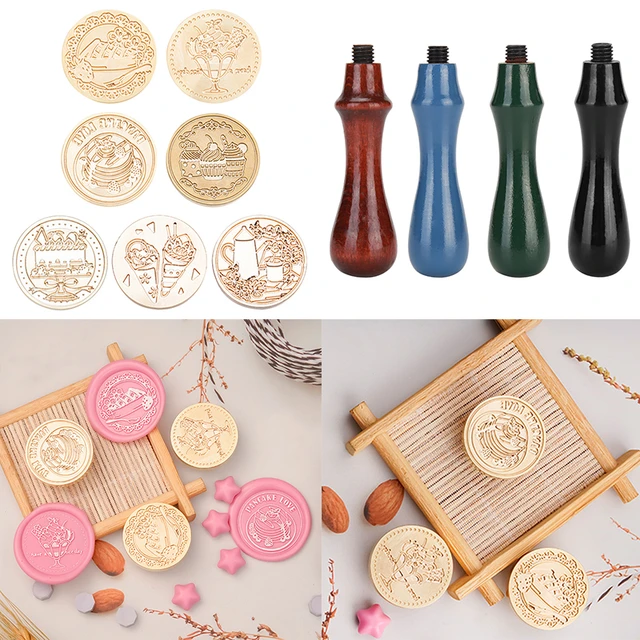 3D Sealing Wax Stamp Heads Retro Brass Sealing Wax Printhead DIY Art Seal  Heads Embossed Craft Decor Tool 25-30mm for Envelopes