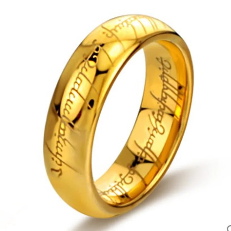 One Ring of Power 3D Carved Refined Wedding Ring Lovers Women Men Fashion Jewelry Celebrity Men's Domineering wedding rings couple rings fashion rings fashion ring finger rings