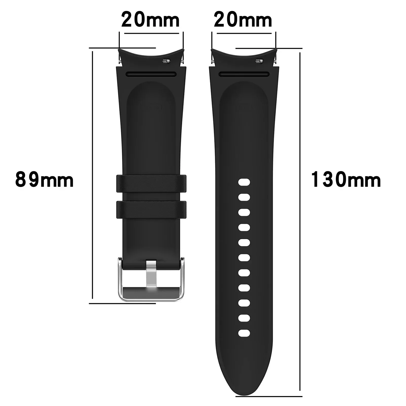 Premium Leather Grain Band with Silicone Strap