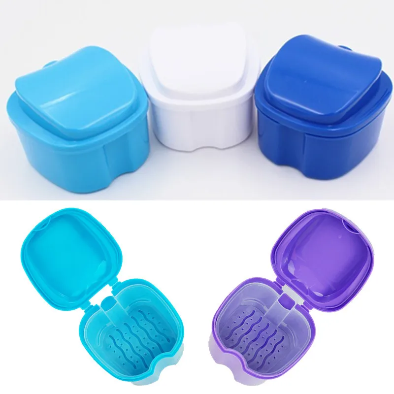 1PC Oral Denture Care Bath Box Cleaning False Teeth Nursing with