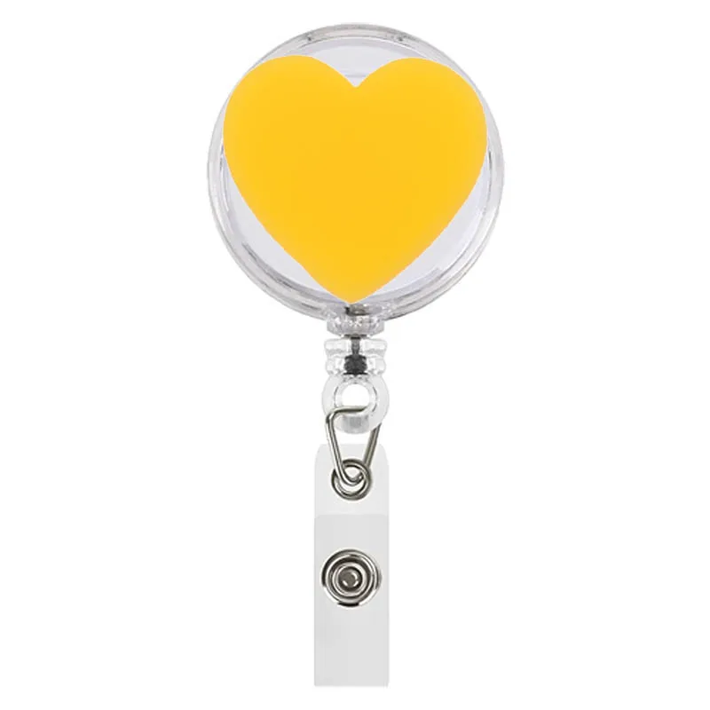 Shine Heart Retractable Badge Reel Lanyards ID Name Card Badge Holder Nurse  Student Employee Card Alligator Clip Office Supplies - buy Shine Heart Retractable  Badge Reel Lanyards ID Name Card Badge Holder