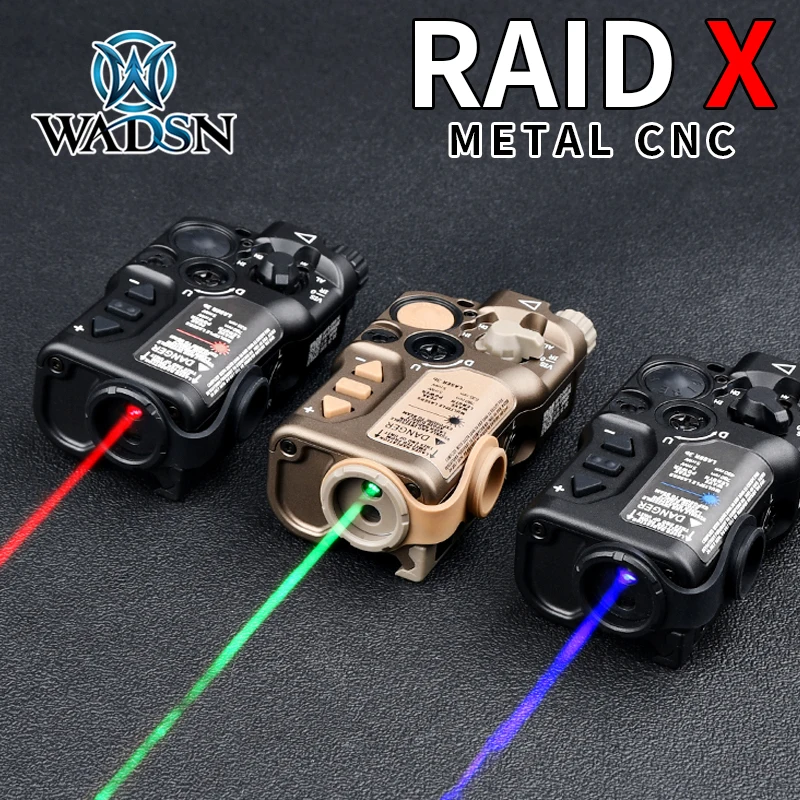 WADSN RAID X Red Green IR Laser No Flashlight Infrared Ray Strobe Box Fit  20mm Picatinny Rail Airsoft Hunting Weapon Aiming Part