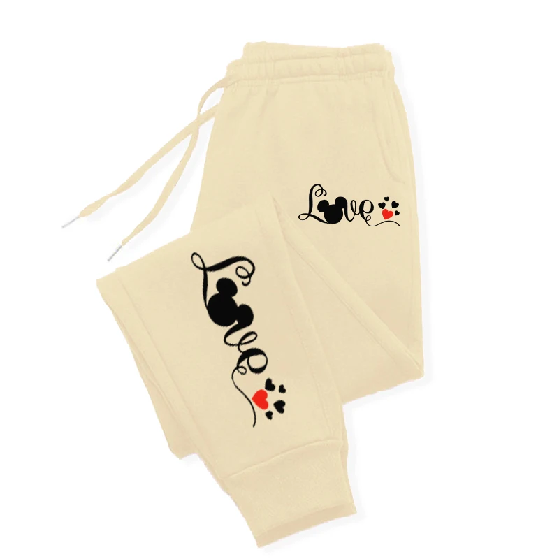 Mouse Head And Love Pattern Sweatpants For Women Pocket Warm Sweatpant Sportswear Casual Sweatpant Fashion Autumn Sweatpant 2