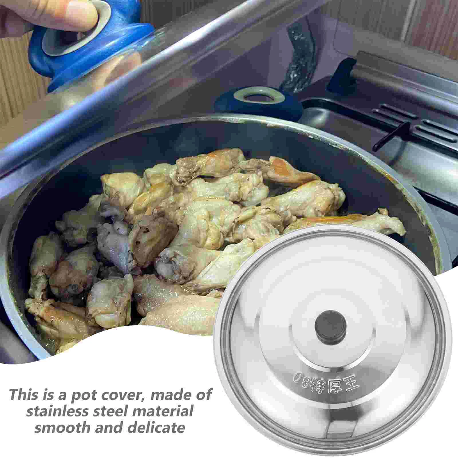 Stainless Steel Pan Lid Universal Lid 35Cm Cover Frying Pan Cookware Lids Cooking Dome Glass Pot Wok,cookware accessories